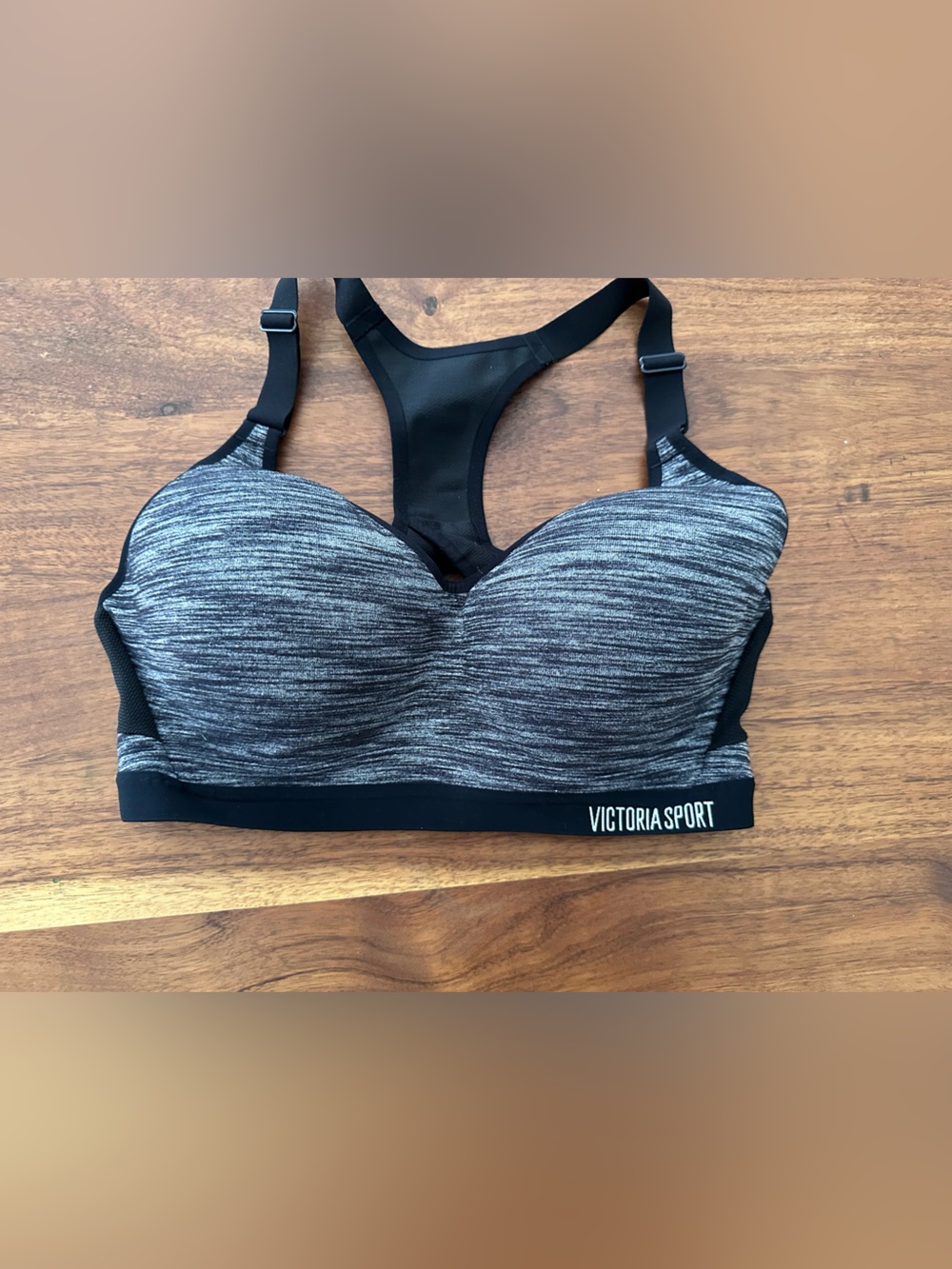 Victoria's Secret Victoria Sport Gray & Black Racerback Sports Bra